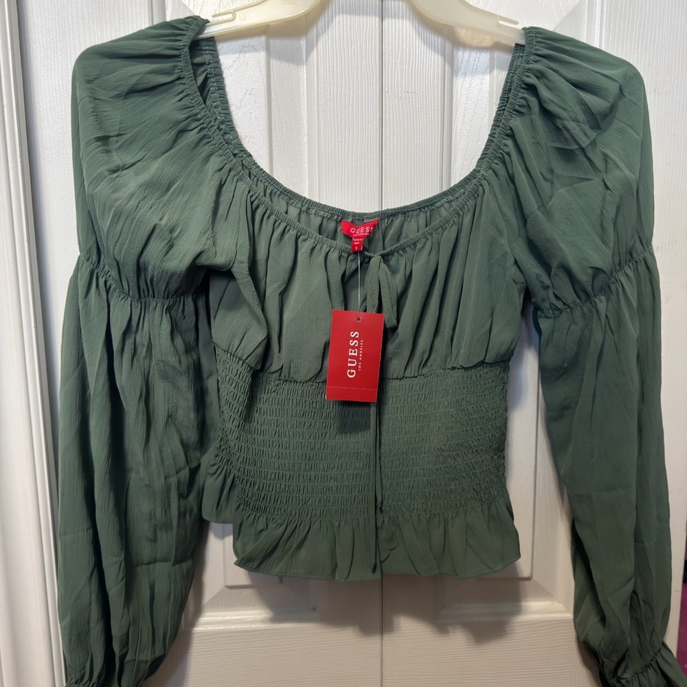 GUESS Olive Smocked Blouse